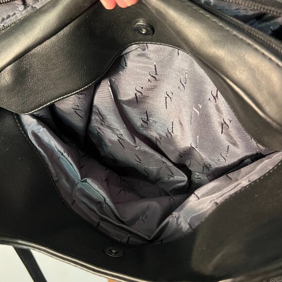 Simply Vera Black Soft PU Leather Divided Multi-Strap Hand Bag Purse - Picture 5 of 6